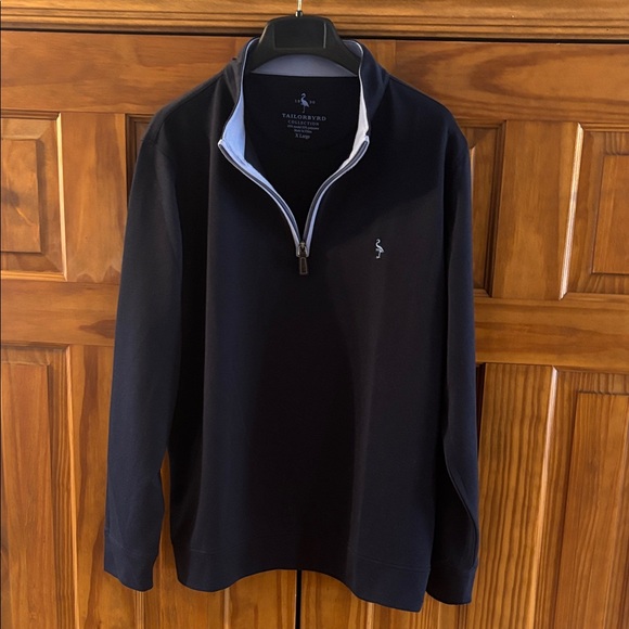 Tailorbyrd Men's Dark Blue Zip-Up Sweater